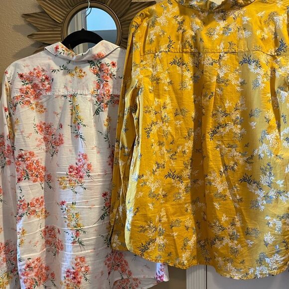 St. John’s Bay Women’s Floral Long Sleeved Cotton Button Up Tops XL Gorgeous! - Picture 11 of 15